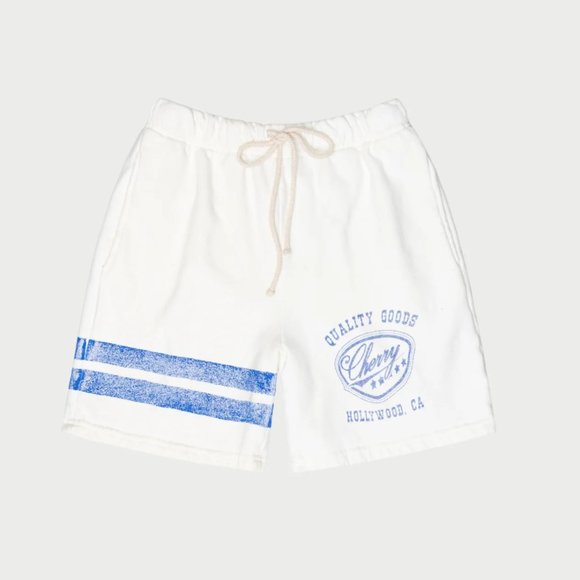 Cherry LA, Striped Sweatshorts (Vintage White), UNWORN, size medium